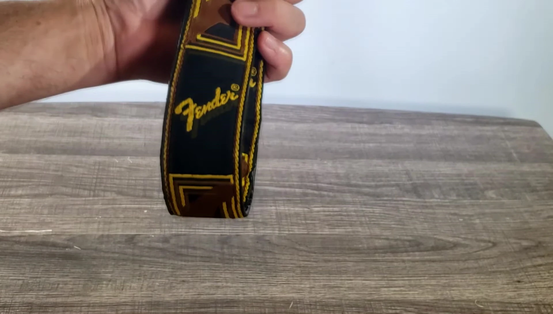 Final shot of the strap with the reviewer giving a final assessment.