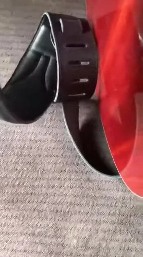 Reviewer showing the strap