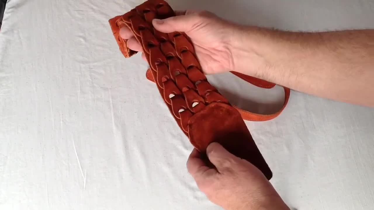 Showcasing the 3-inch width of the strap.