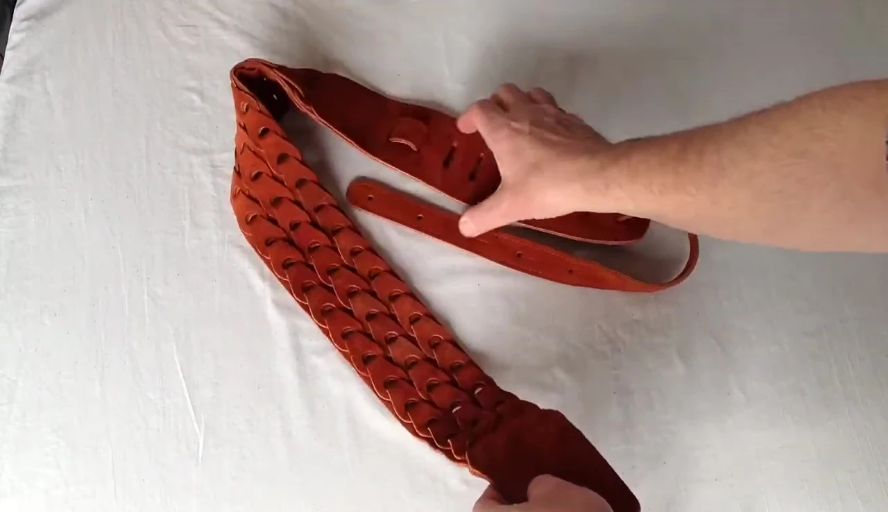 Close-up of the adjustment piece on the strap.