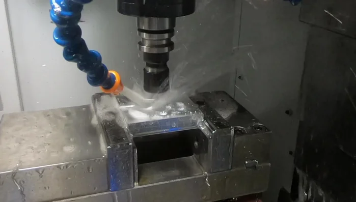 Engrave lettering using a small-diameter engraving bit for detailed features.