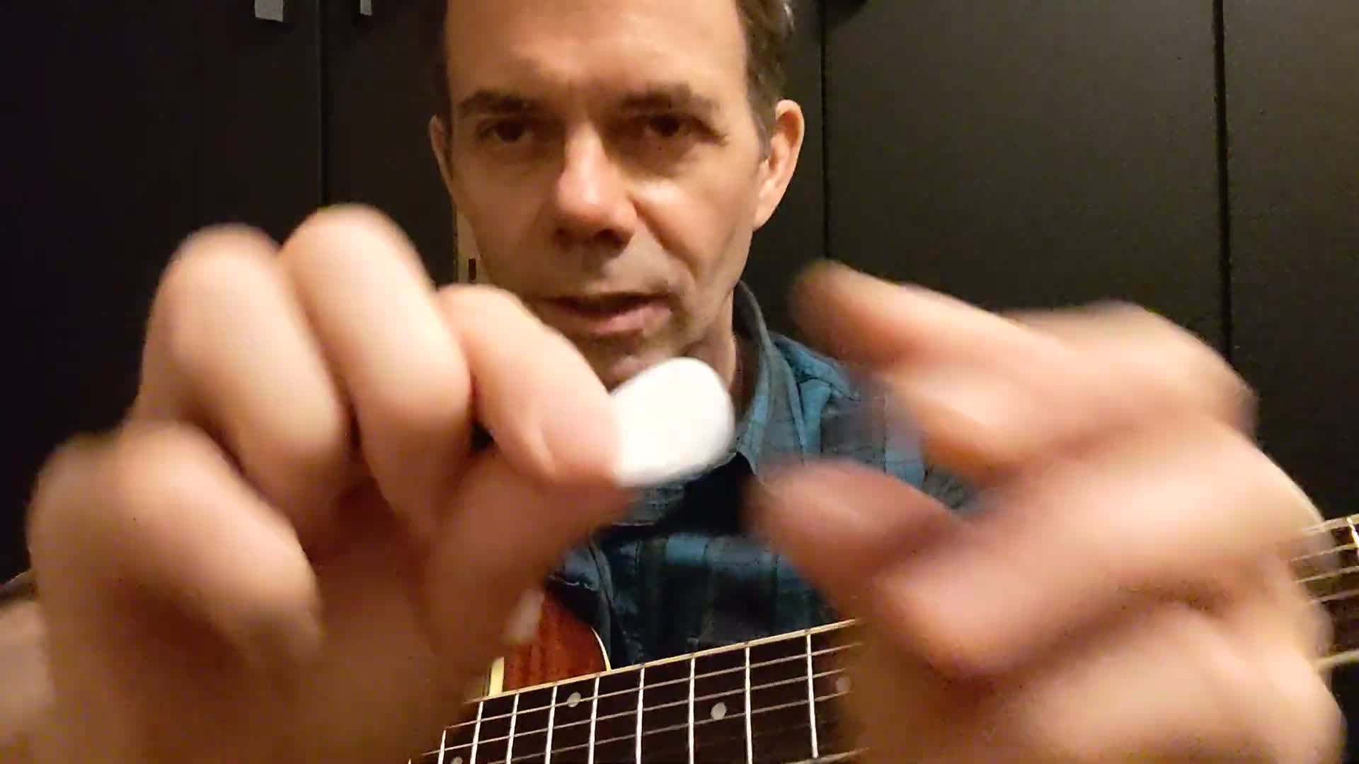 Hand demonstrating the flexibility of the pick