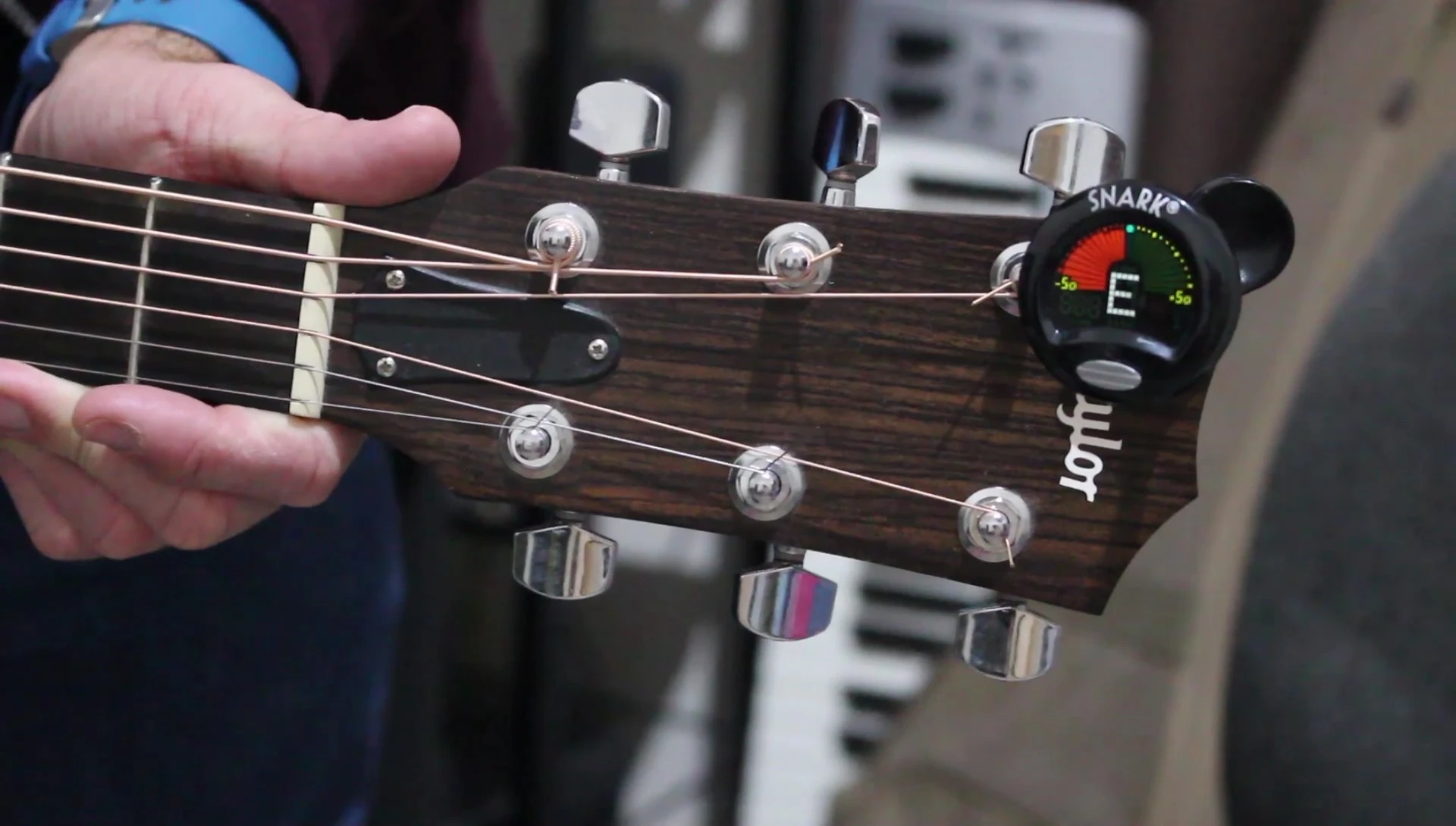 The tuner display showing accurate tuning information.