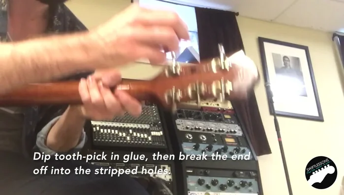 Repeat step 3 and 4 for all stripped screw holes.