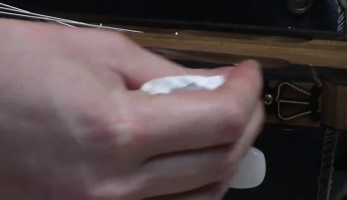 Use a clean Q-tip to mop up any residual petroleum jelly.