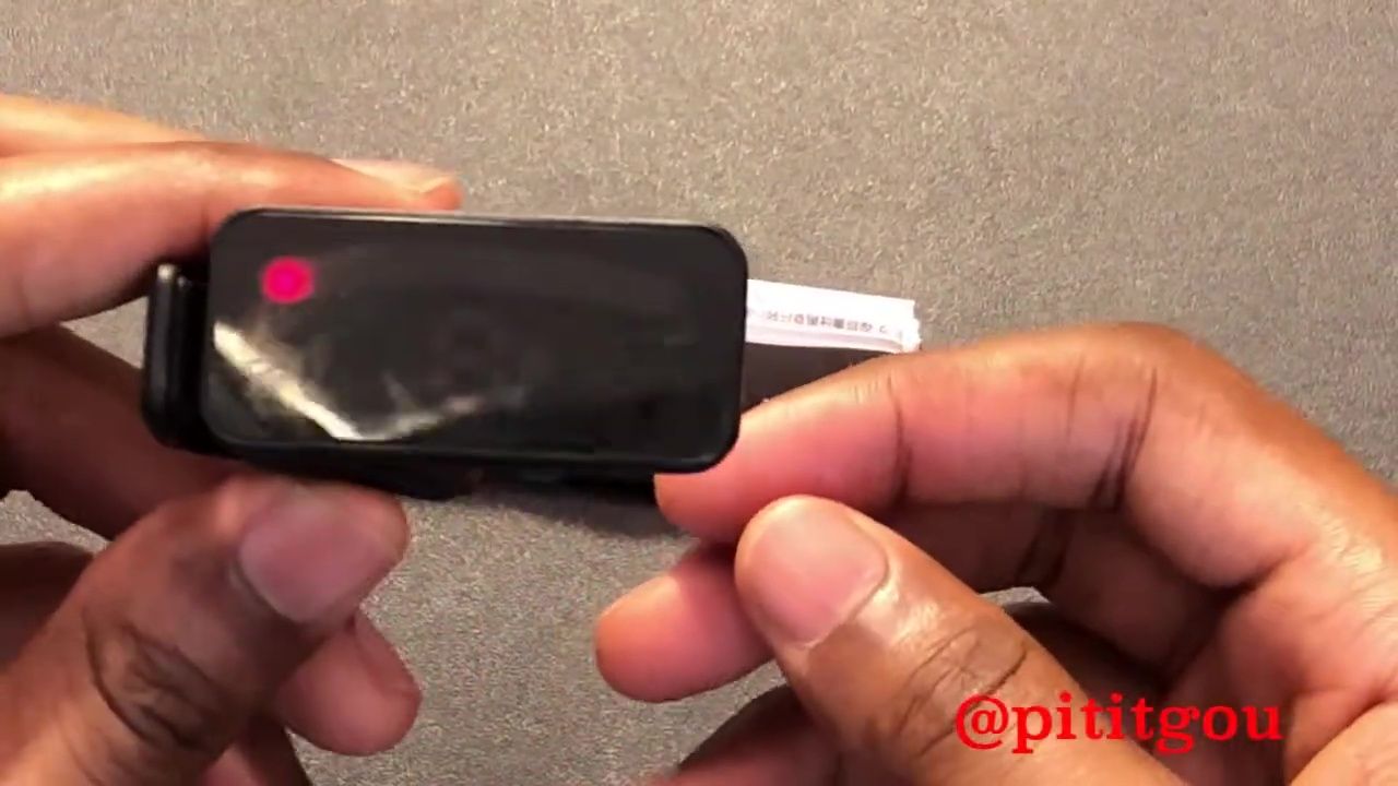 The red light indicating the tuner is ready.