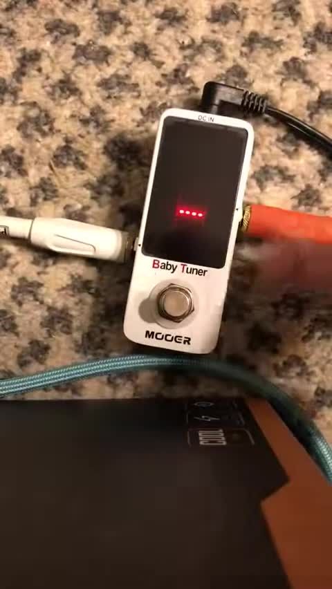 Showing the input and output jacks on the tuner.