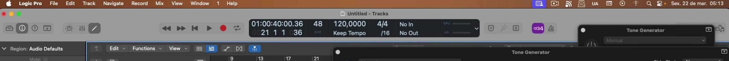 Screenshot illustrating how the tuner might identify the wrong harmonic due to overlapping notes.