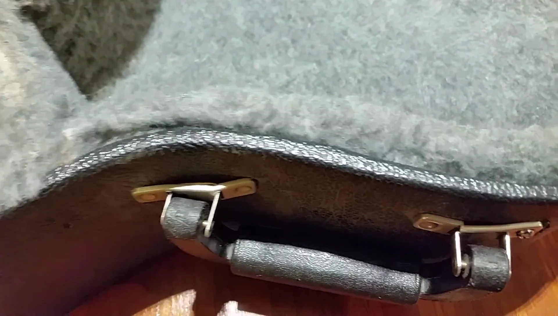 Close-up of the old, unusual fasteners.