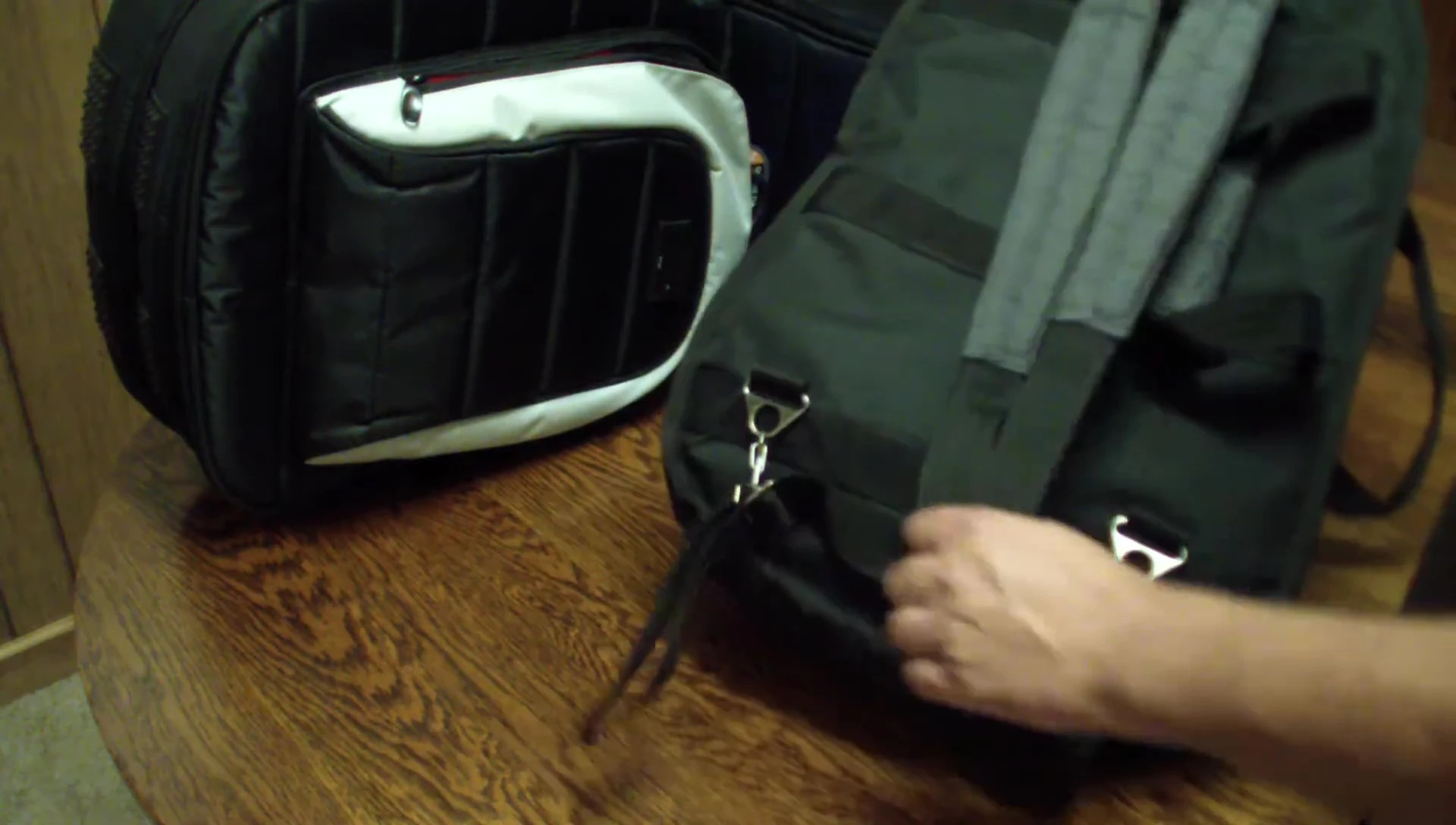 Close-up of the Mono M80 handles and backpack straps