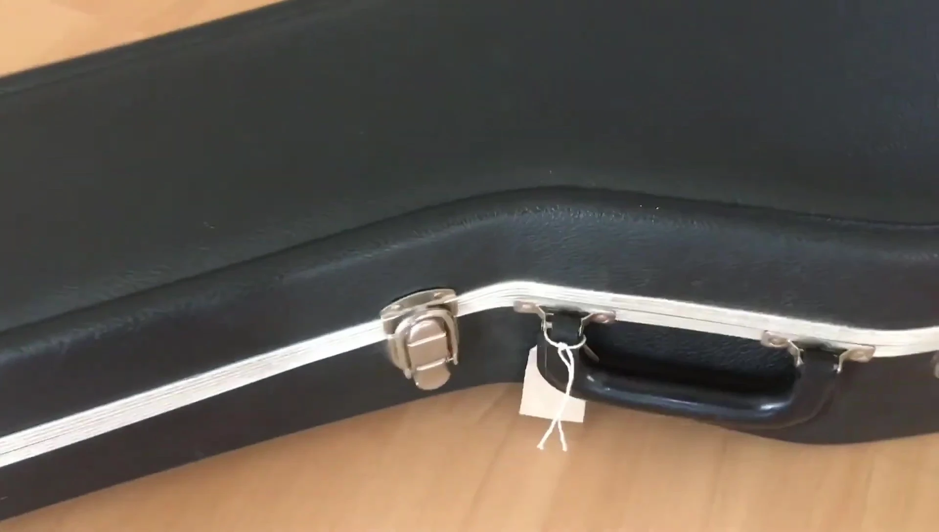 Close-up view of the rust on the case latches.
