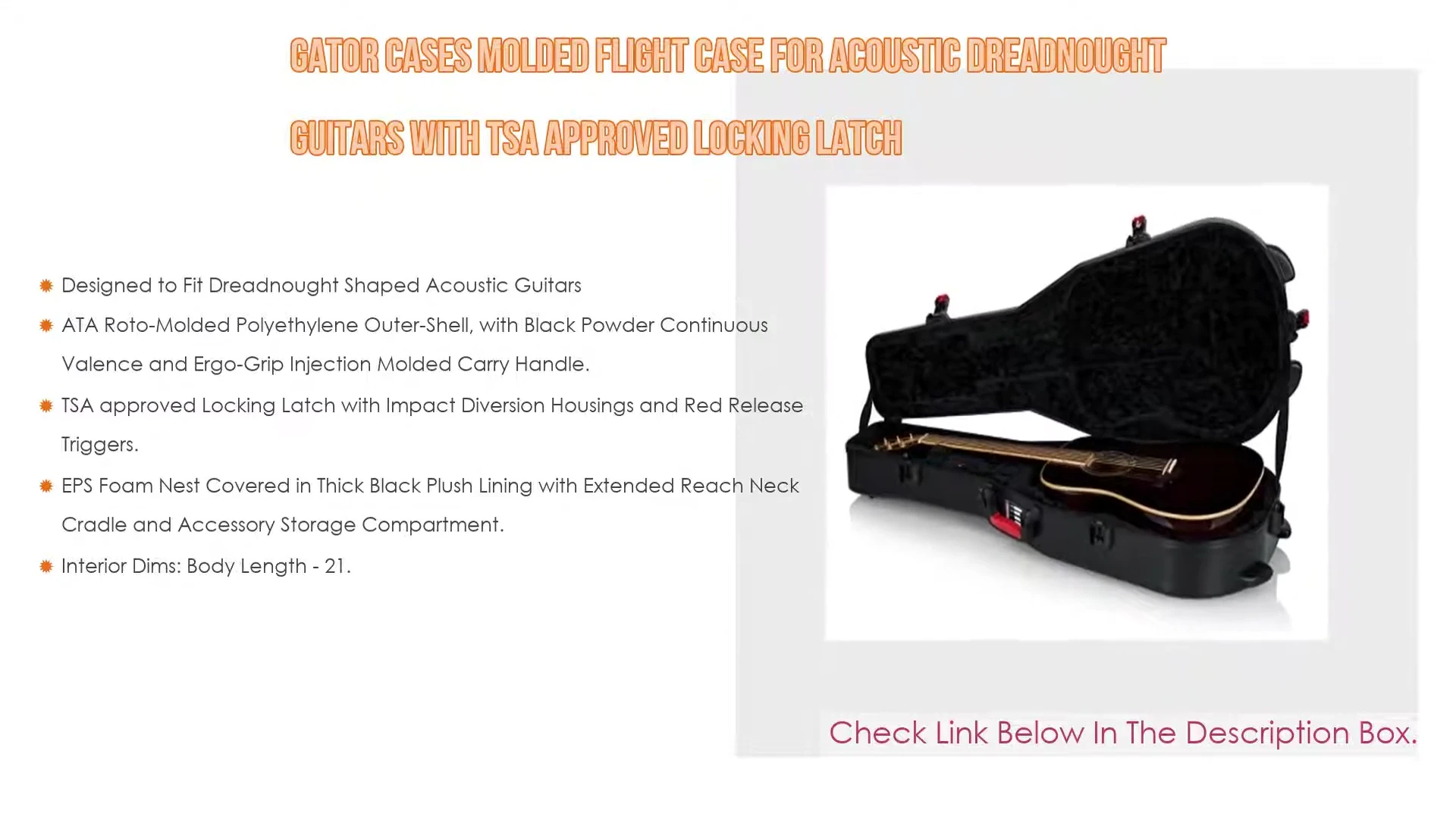 Interior of the Gator case, showcasing the plush lining and neck cradle.