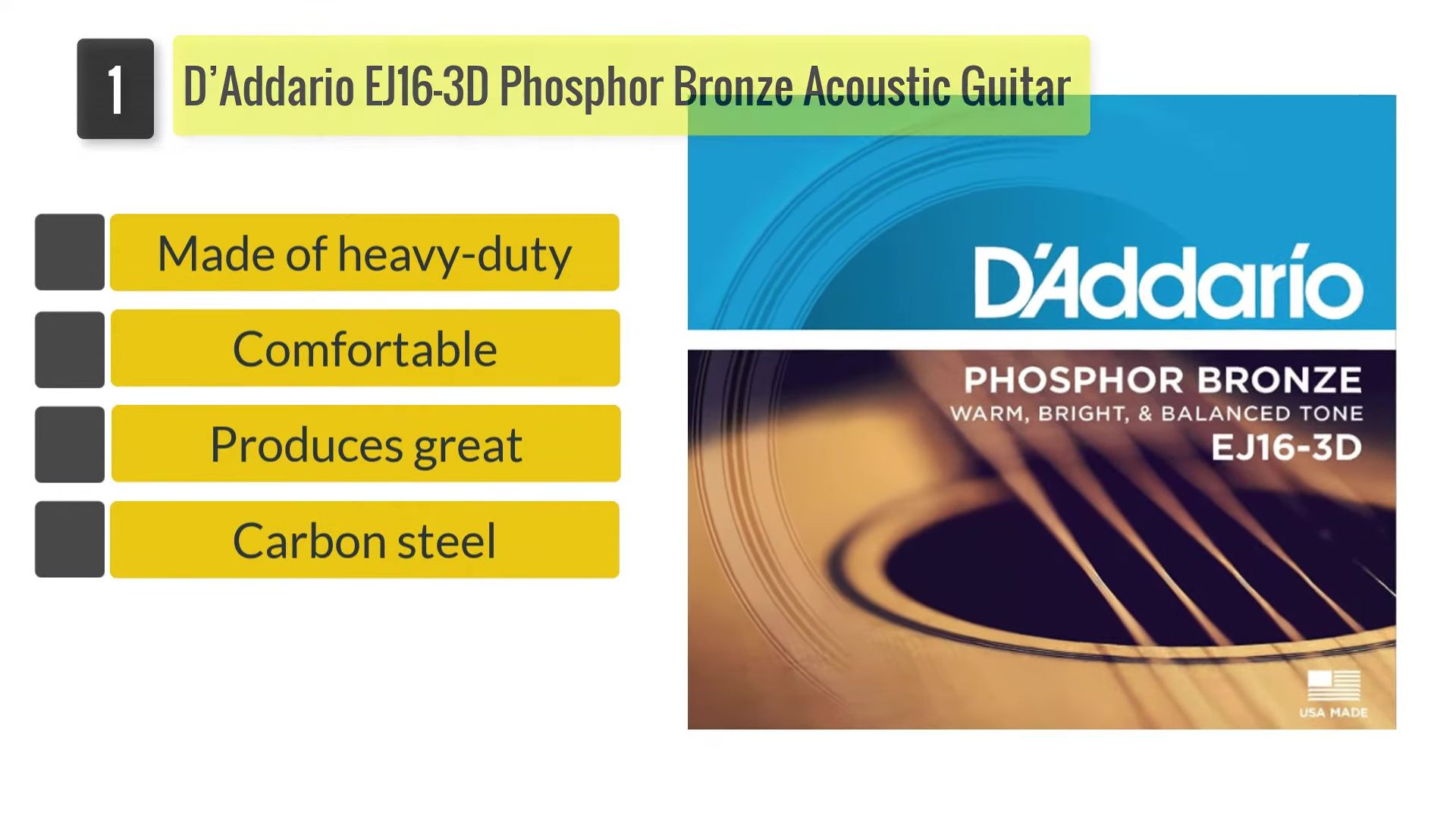 Close-up of D'Addario EJ163D strings on a guitar