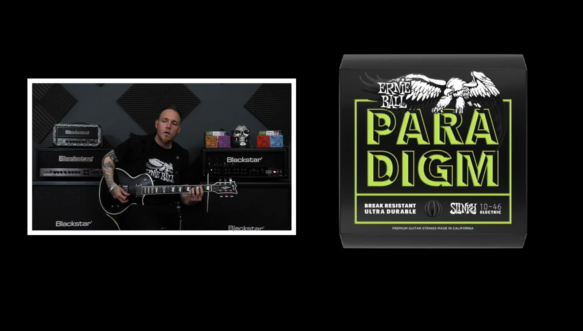 Guitarist showcasing the Paradigm's aggressive playing capabilities