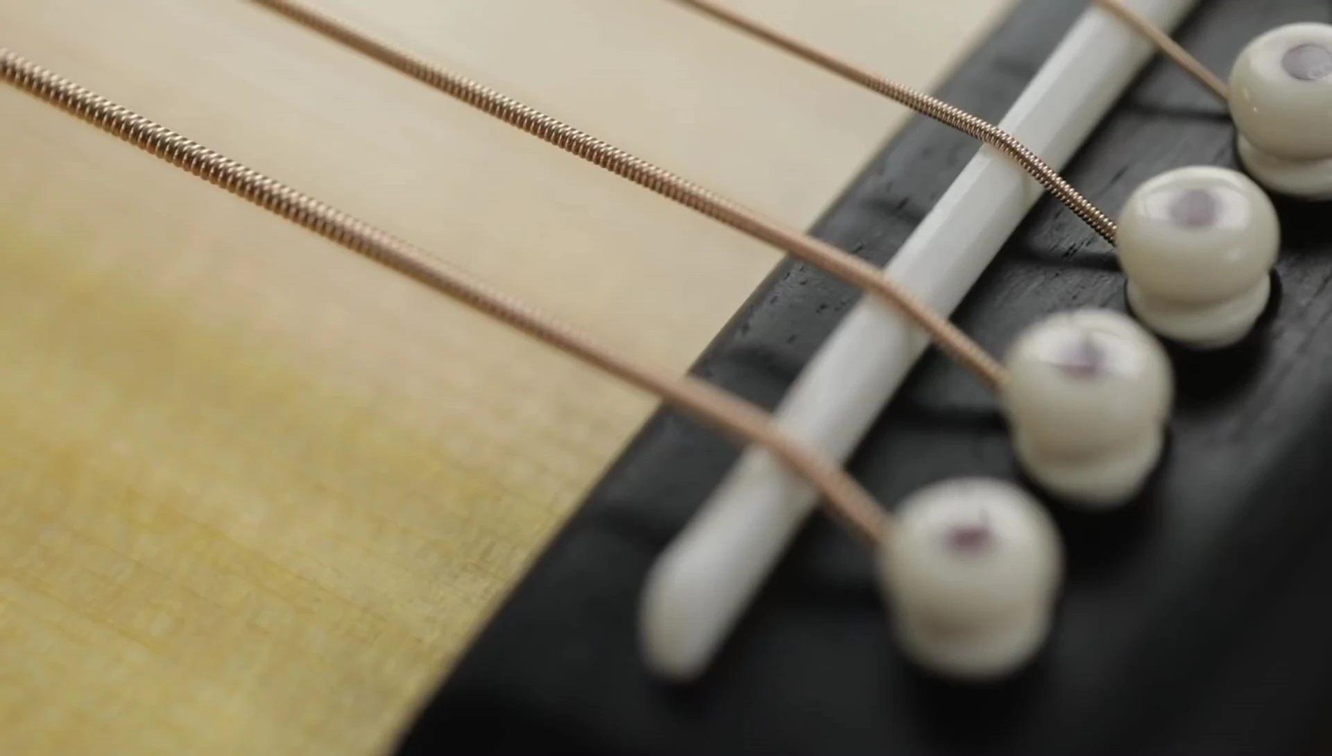 Close-up of the strings, highlighting their improved feel and appearance