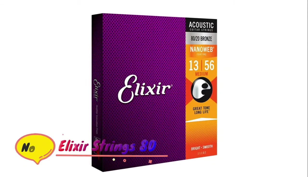 Packaging of Elixir Strings 80/20 acoustic guitar strings.