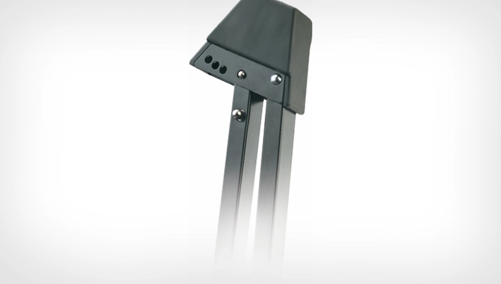 Detail shot of the robot-welded support arms, emphasizing the stand's robust construction.