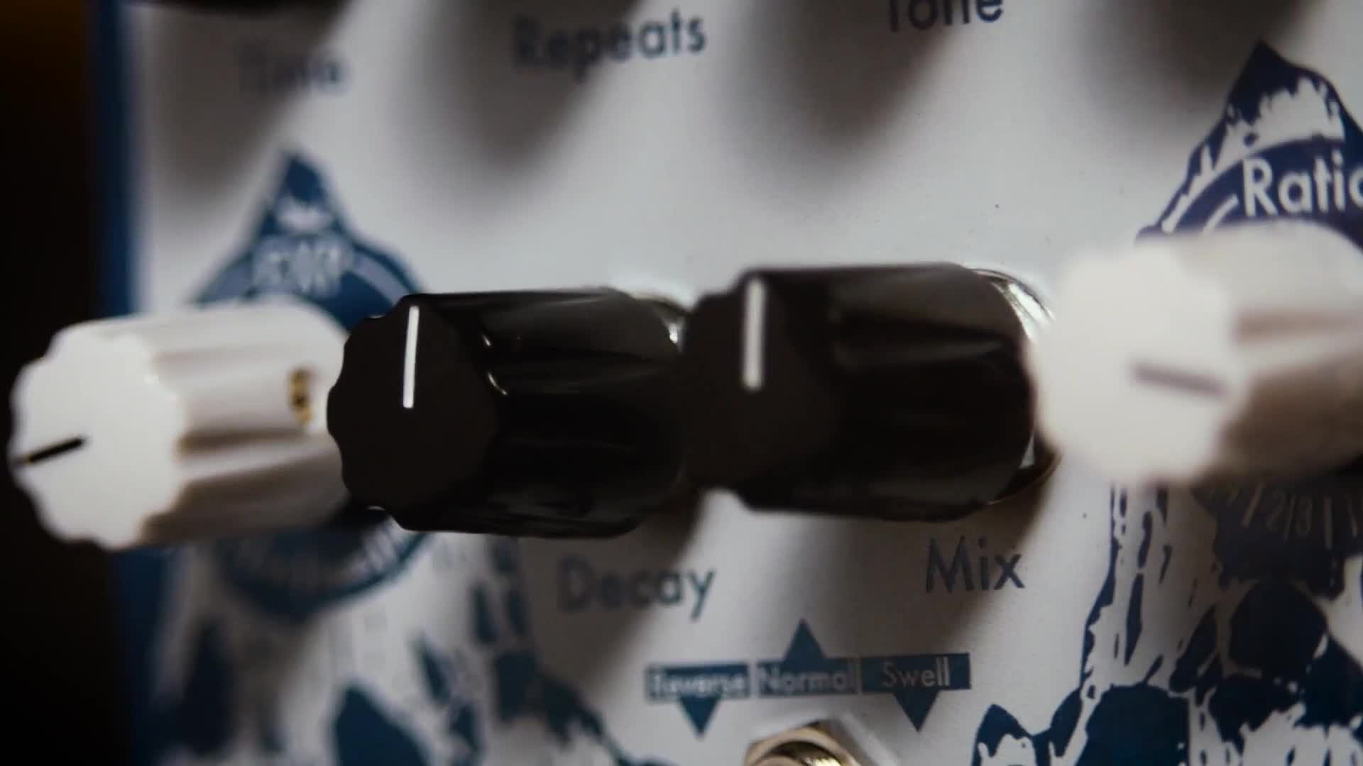 Close-up of the pedal highlighting its controls
