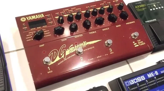 Review of Yamaha DG Stomp: Half analog, half digital, competes with linked pedal boards