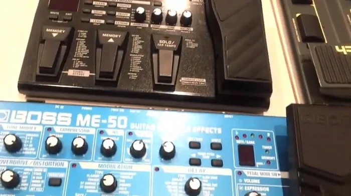 Comparison of Boss ME-50 and ME-25: ME-25 favored for better tone despite ME-50 being larger