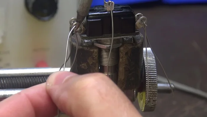 Install a new DPDT switch, soldering the new leads to the circuit board.