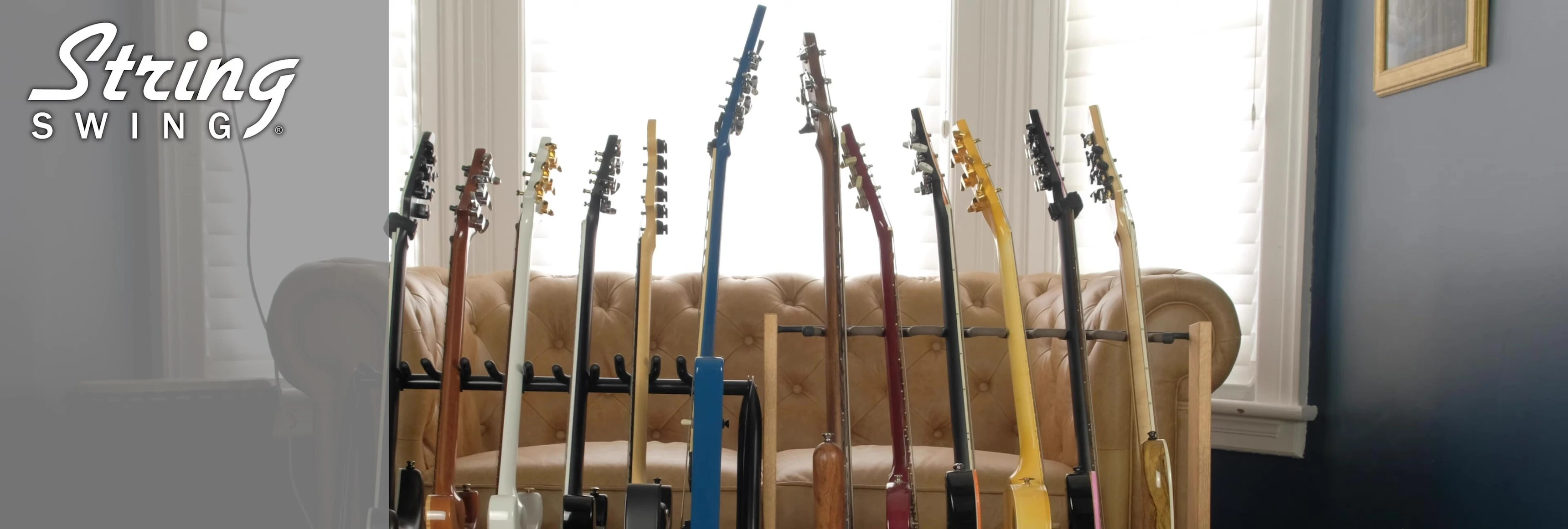 The String Swing showing the fixed spacing between guitar slots.