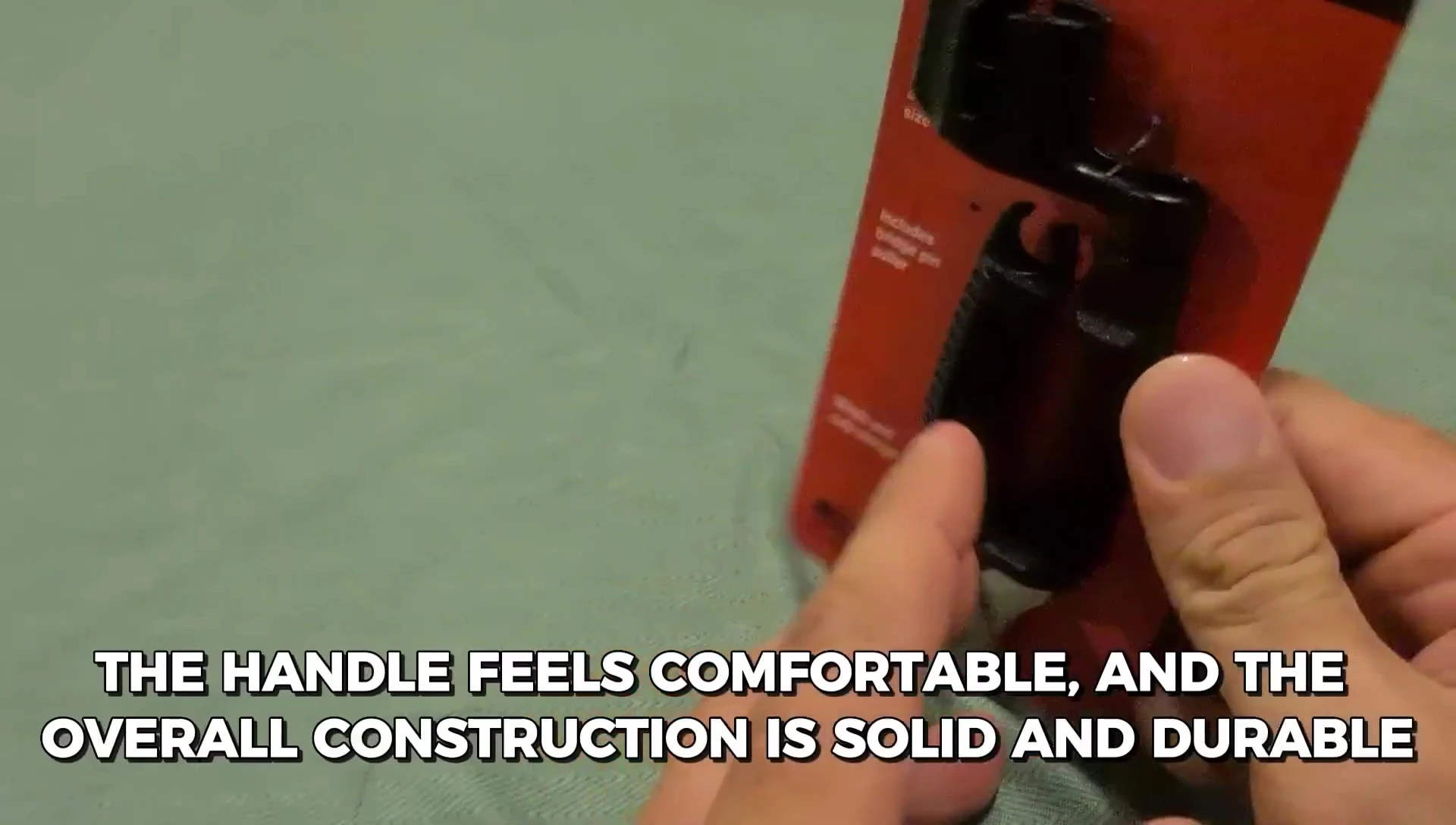 Close-up view of the ergonomic handle
