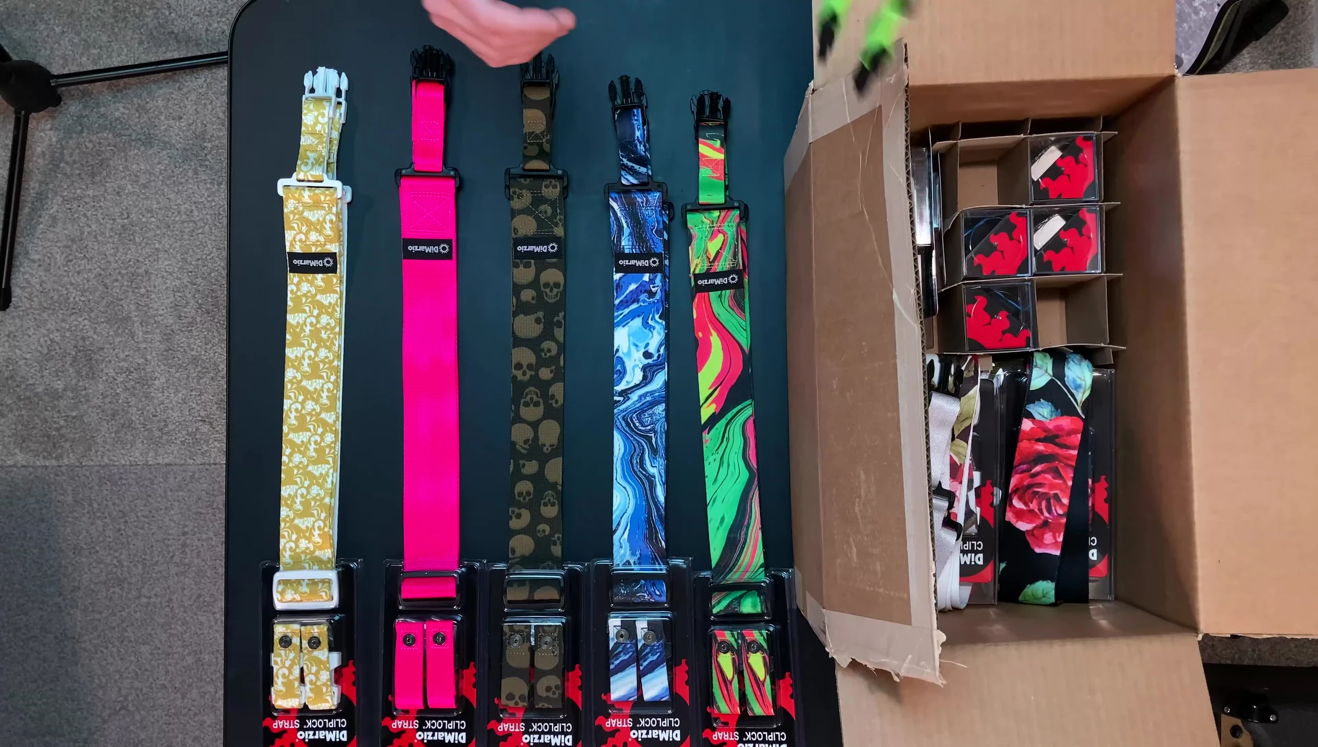 Neon green guitar strap