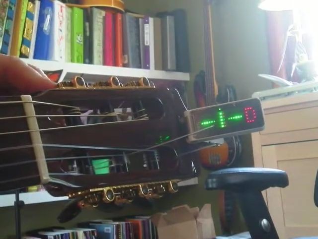 Fine-tuning a string to get the green indicator.