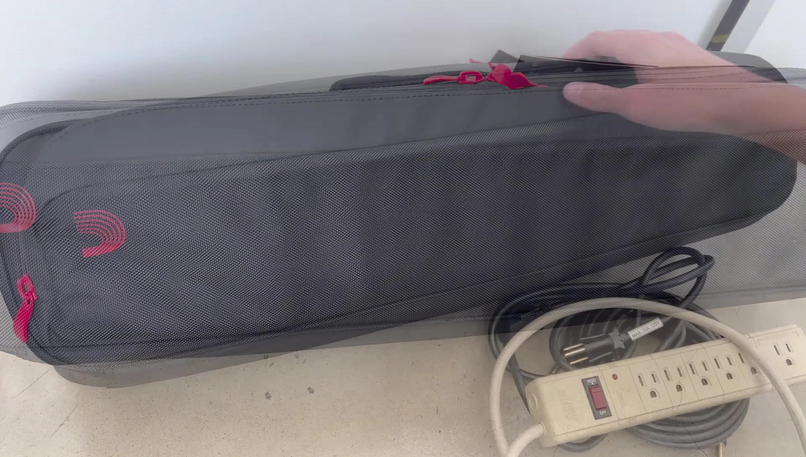 Packing the pedalboard and accessories into the case