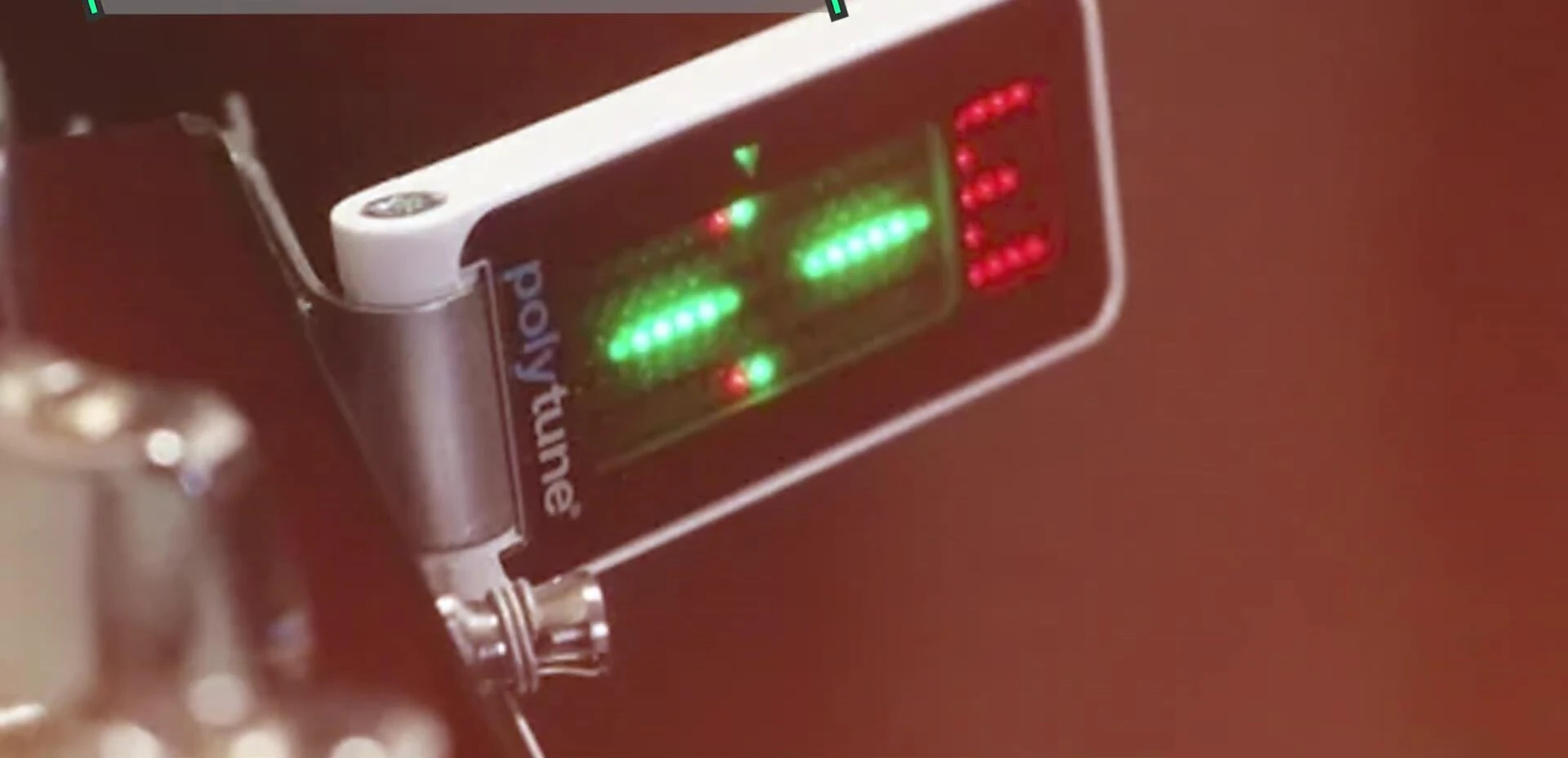 TC Electronic PolyTune Clip on a guitar
