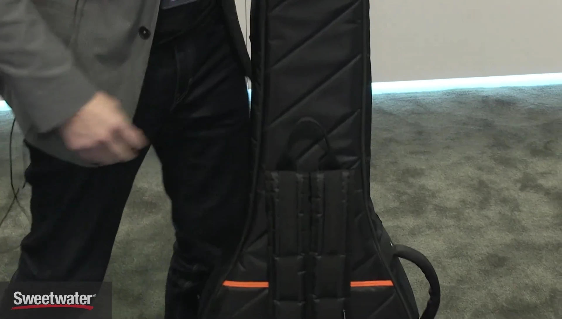 Demonstration of the clip-tuck strap system.