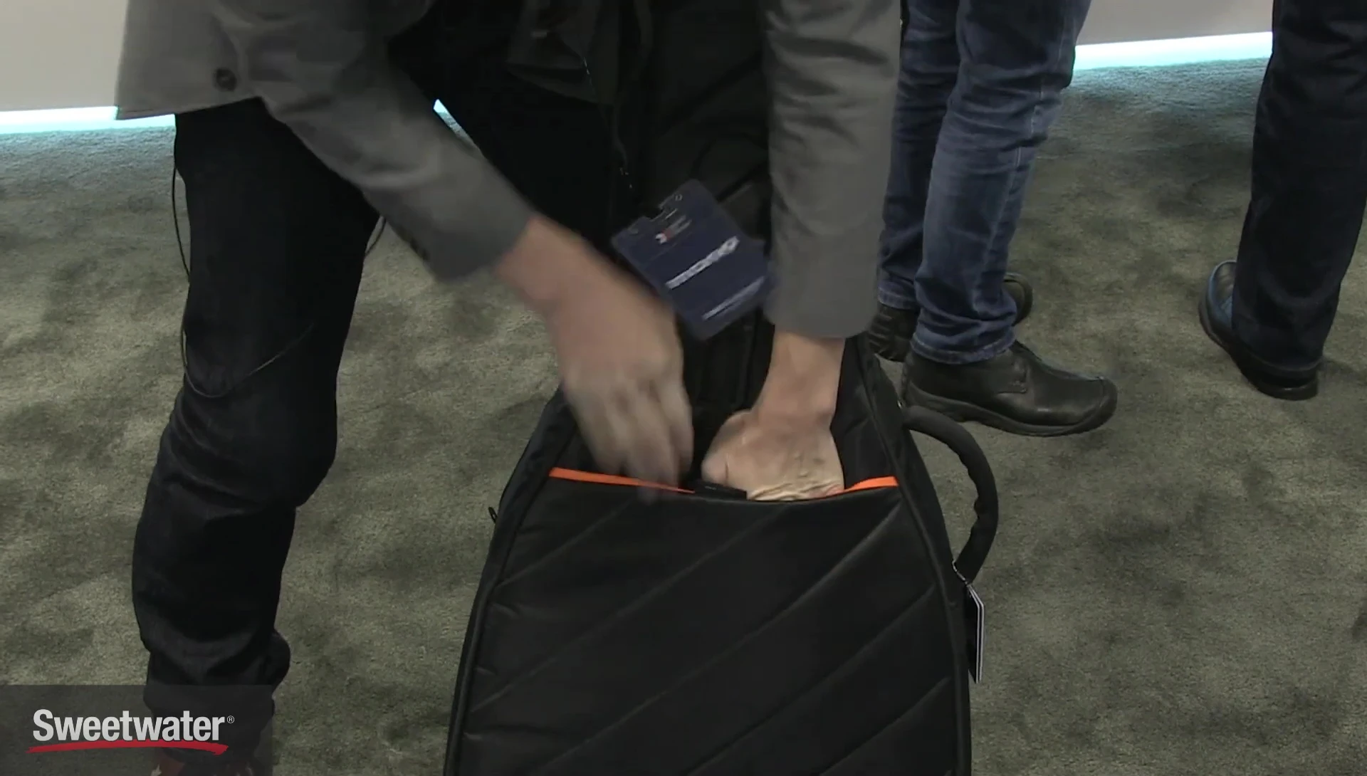 The straps tucked away for airport travel.
