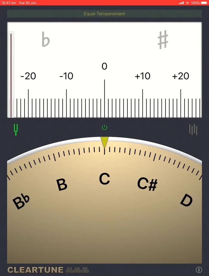 Activate the tuning fork symbol on the left-hand side.