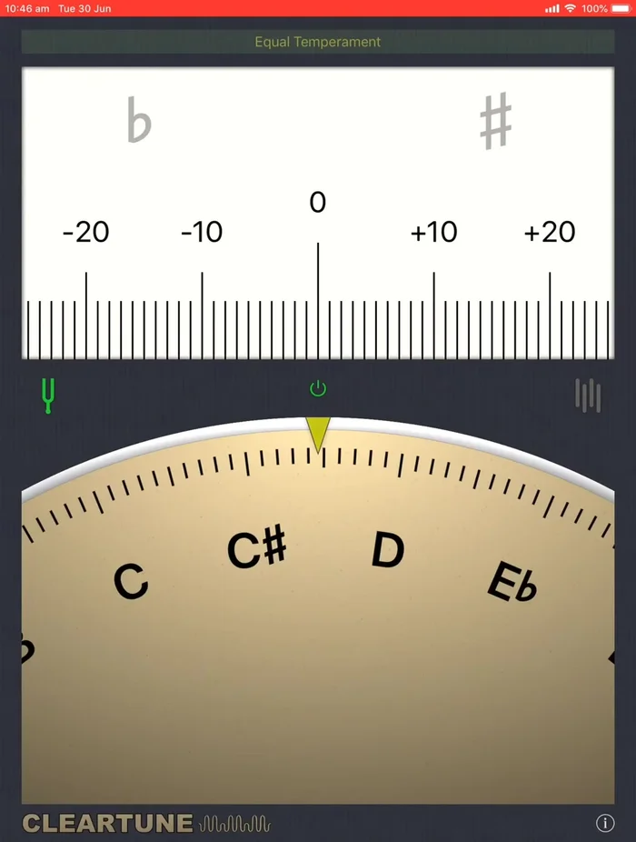 Activate the tuning fork symbol on the left-hand side.