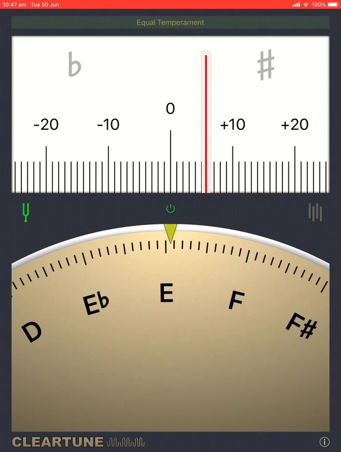 Activate the tuning fork symbol on the left-hand side.