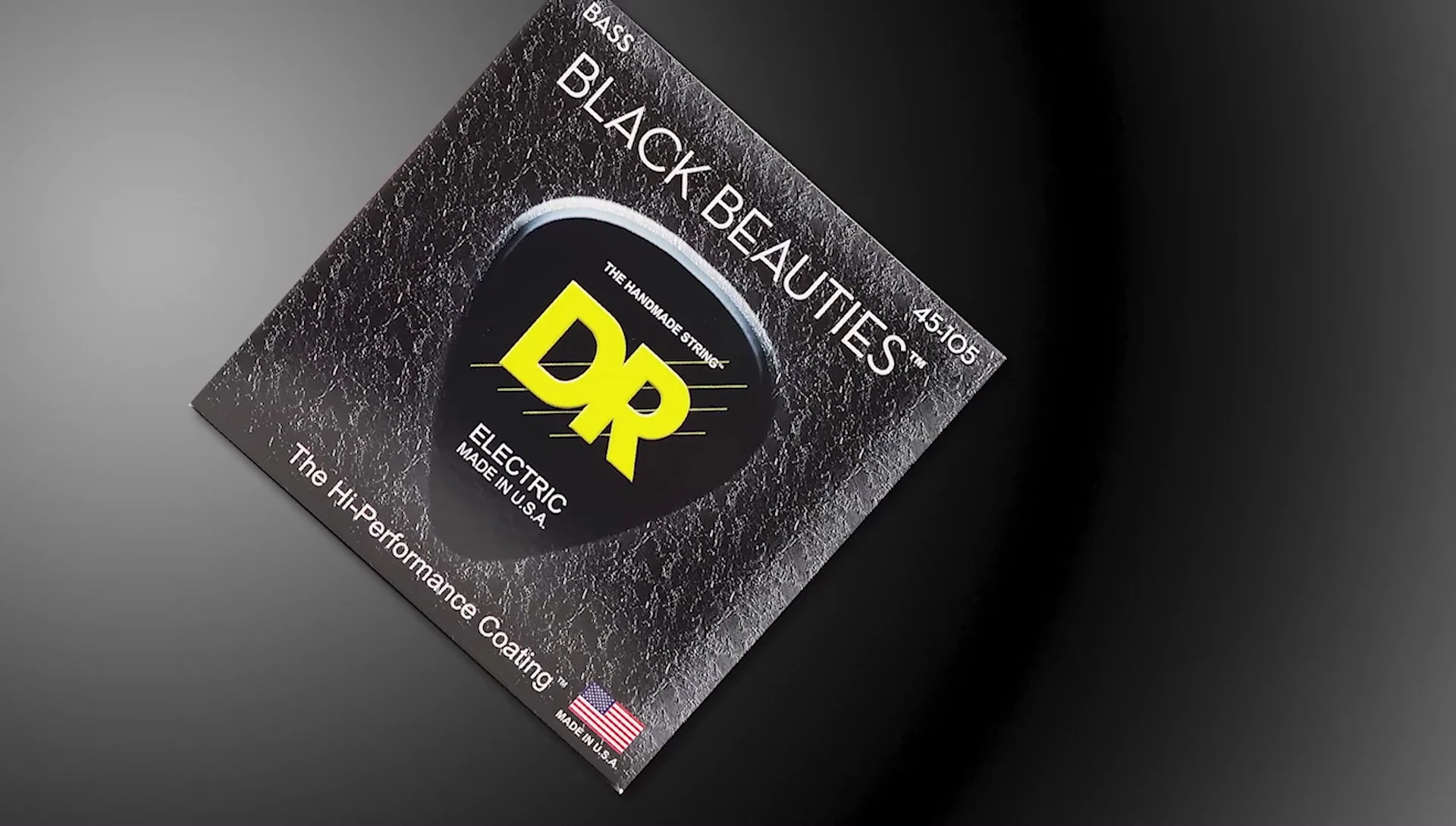 Close up shot of DR Strings Black Beauties