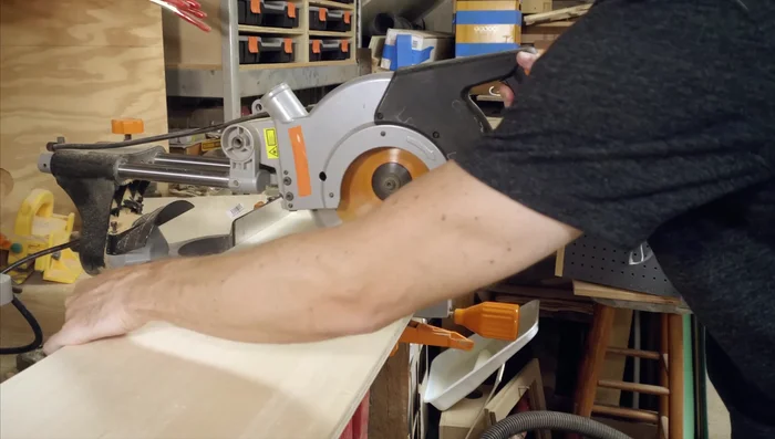 Cut the box in half using a table saw.