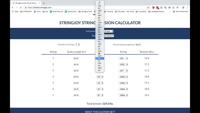 Set your desired tuning.