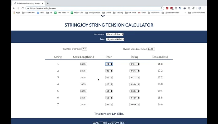 Select gauges from the available string options.