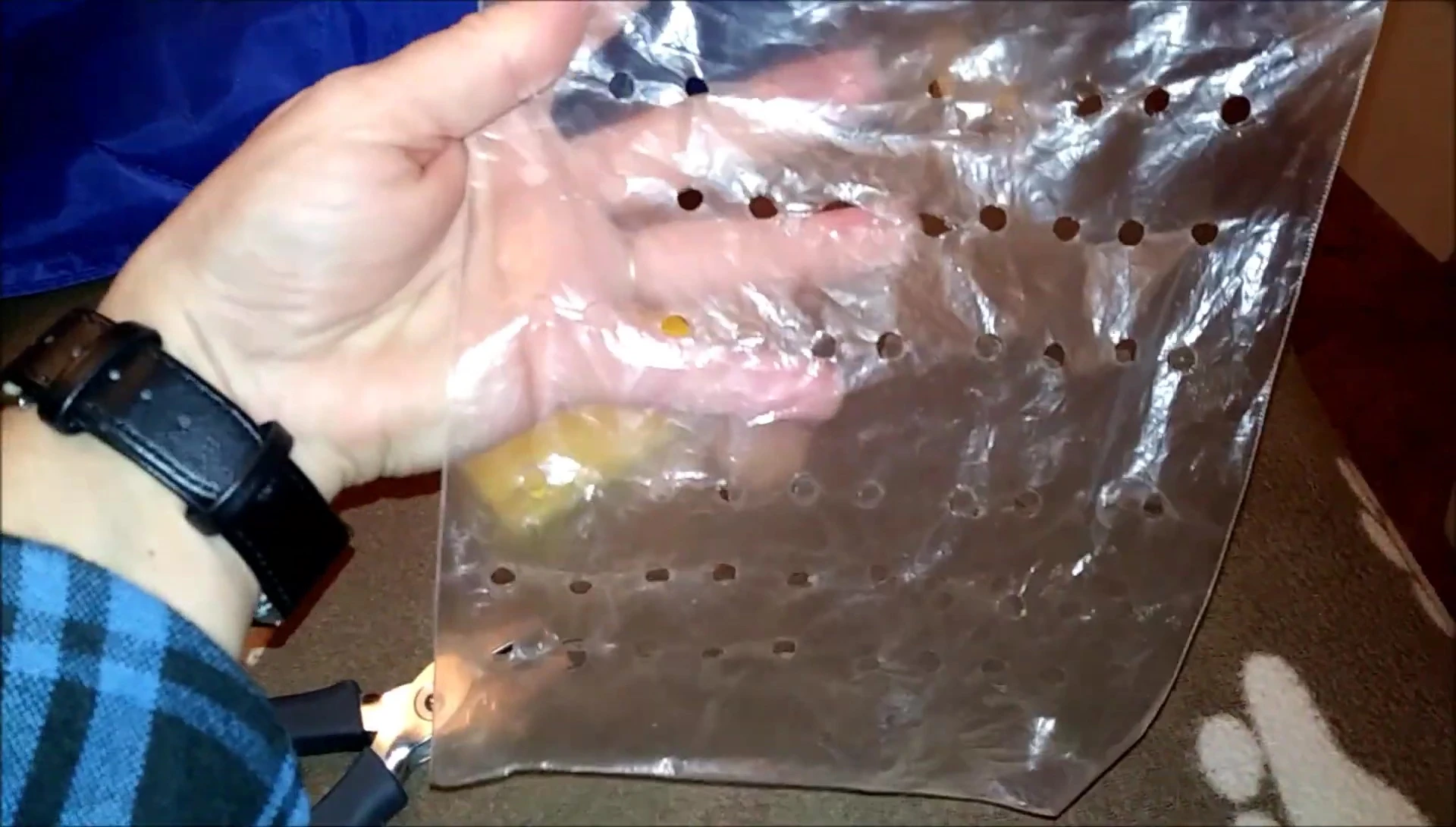 Ziplock bag with holes punched in it