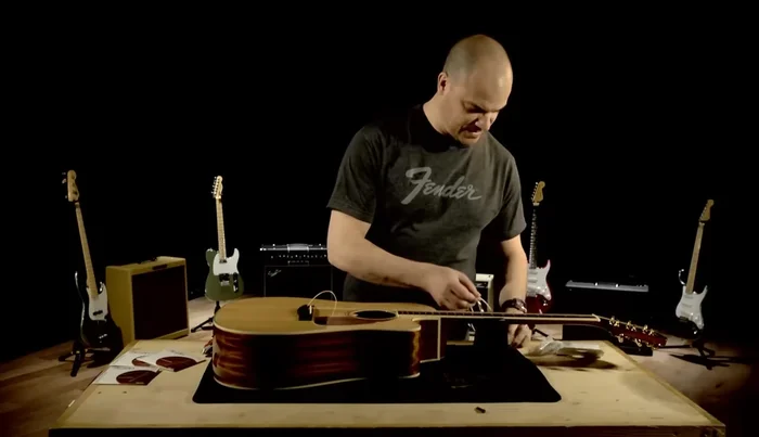 Repeat step 6 for the A string (red ball end).