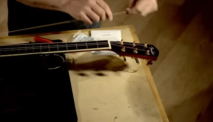 Repeat step 9 for the A string.