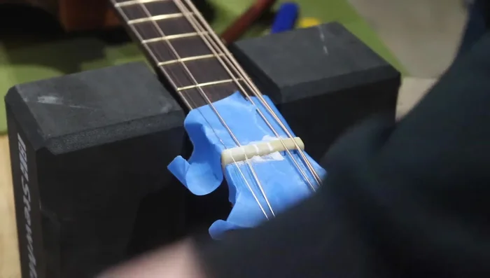 Apply super glue accelerator.