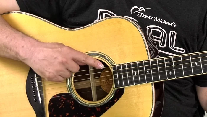 Assume the low E string (thickest string) is in tune. This is your reference point.