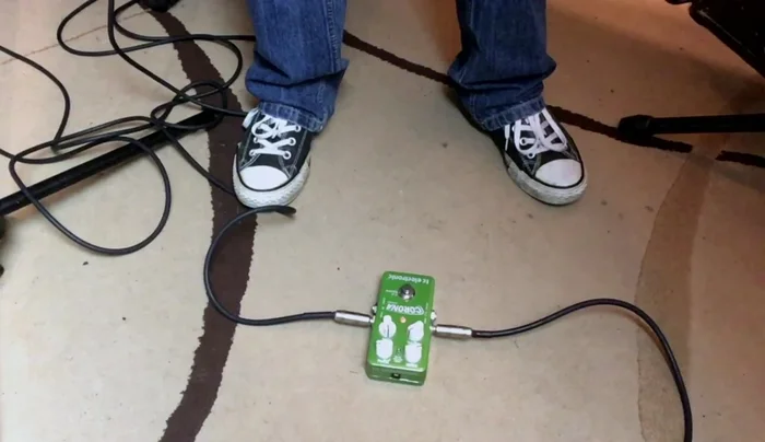 Add the chorus effect. Notice the shimmering sound created, similar to two slightly out-of-tune guitars playing together.