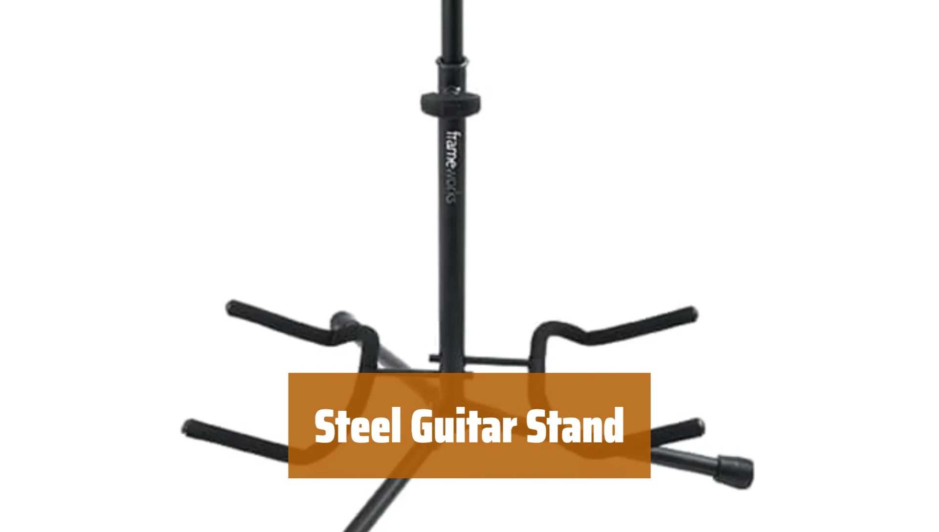 The dual guitar stand with two guitars displayed.