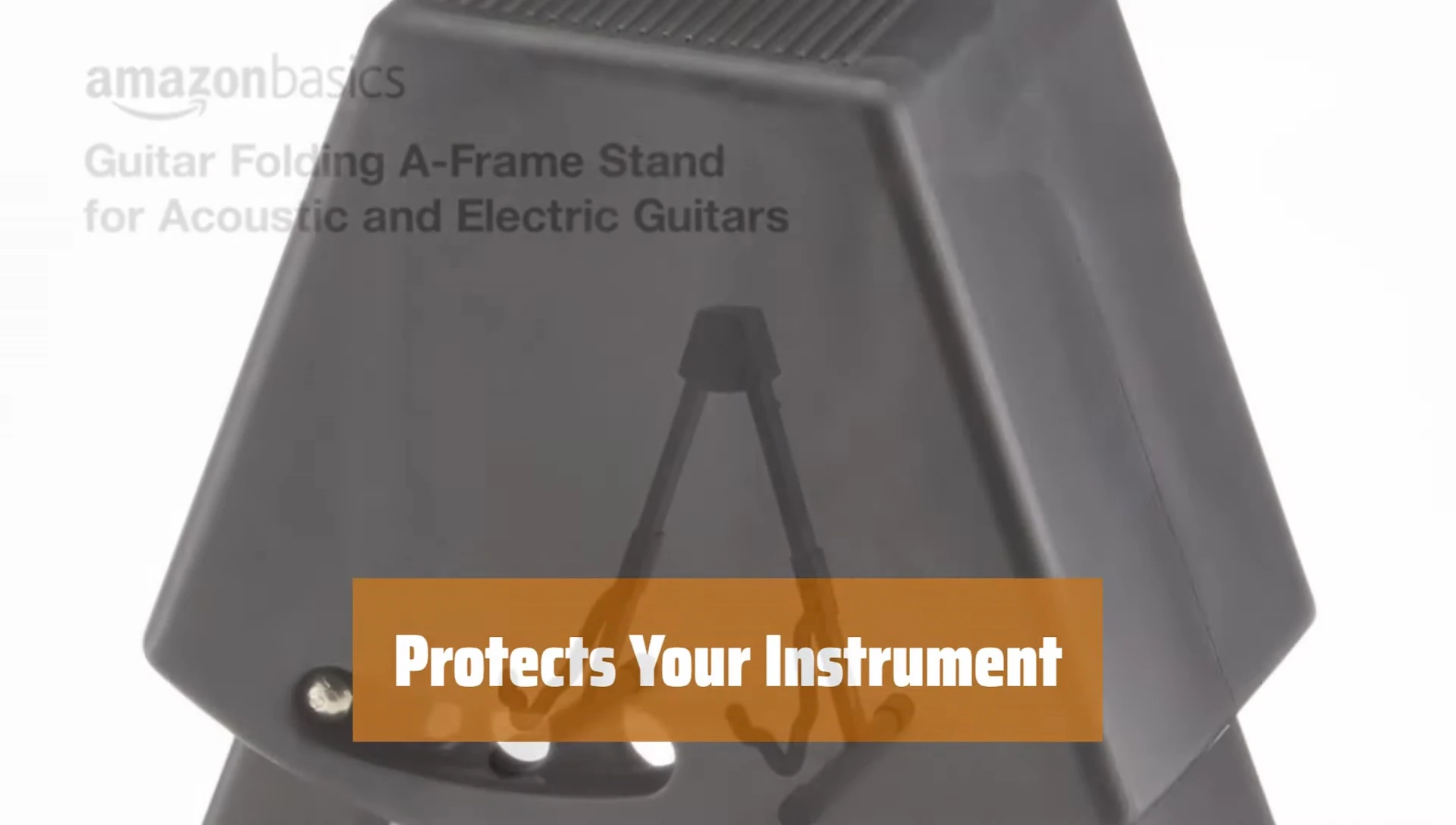 The stand with a guitar resting on it, highlighting the foam-covered support.