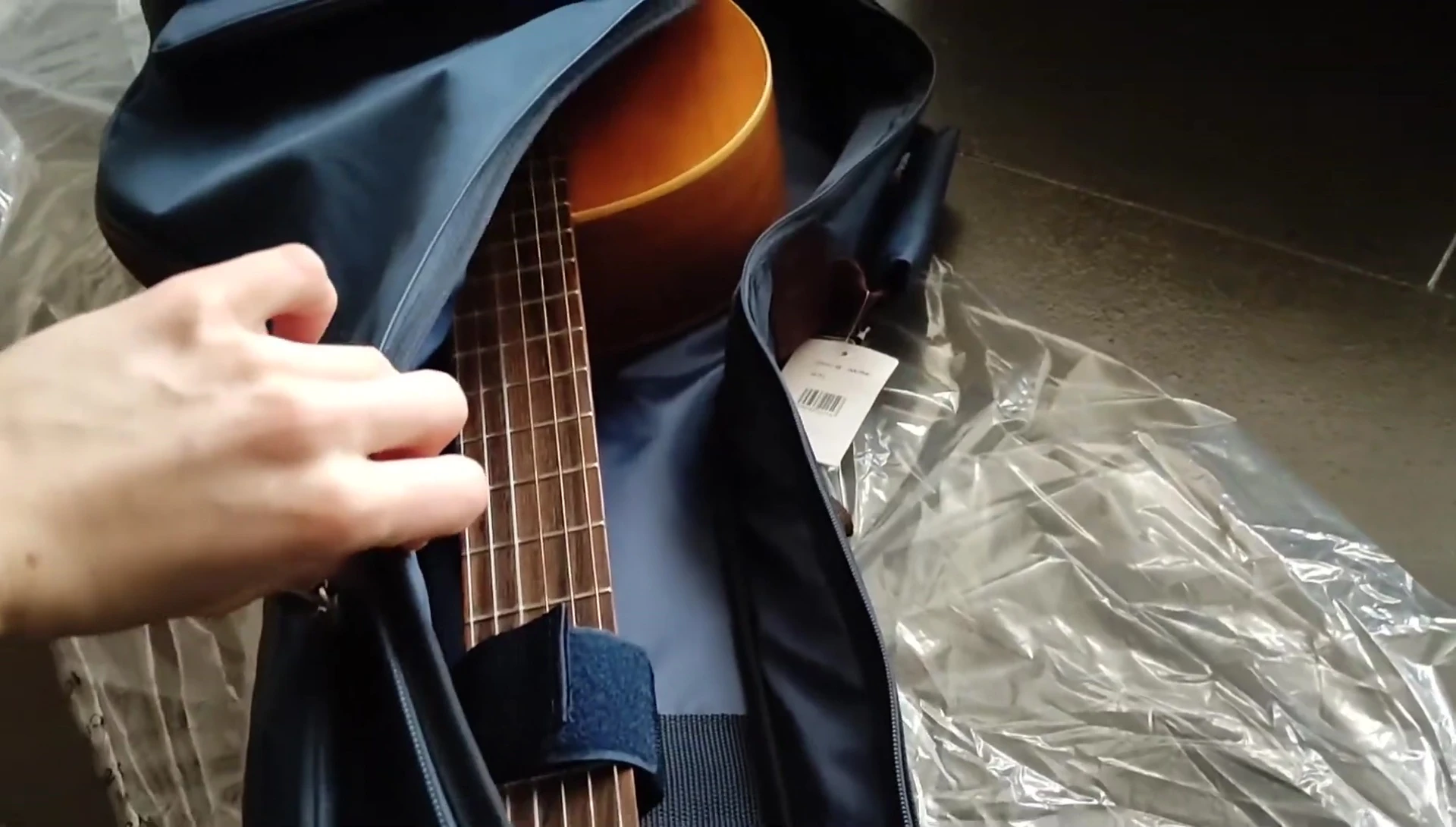 Classical guitar inside the bag