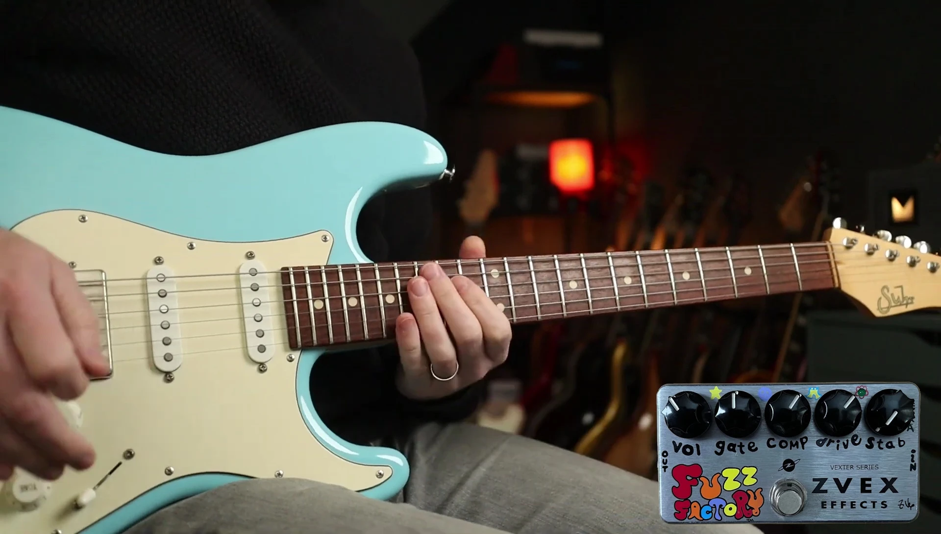 Fuzz Factory settings for Dr. Dre-inspired lead tone (neck pickup)
